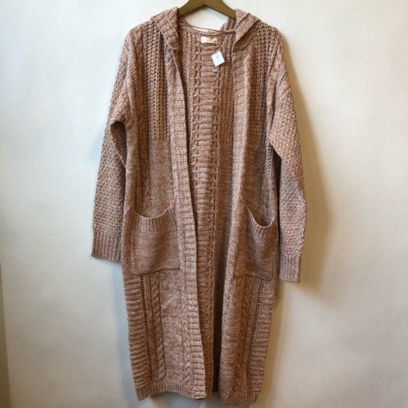 Duster Cardigan Sweater Coral Peach - Picture 6 of 10